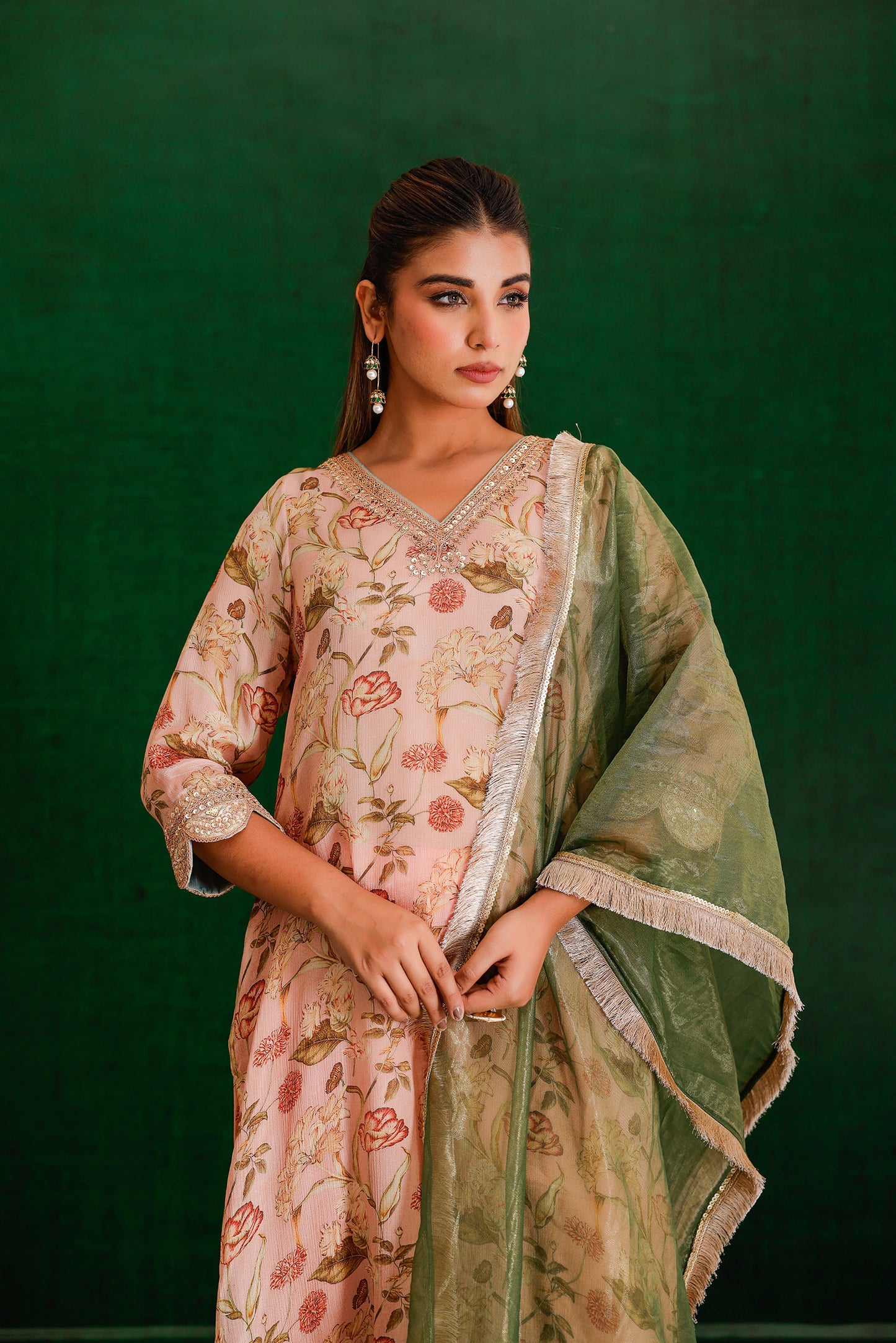 PEACH MARODI HANDWORK SUIT