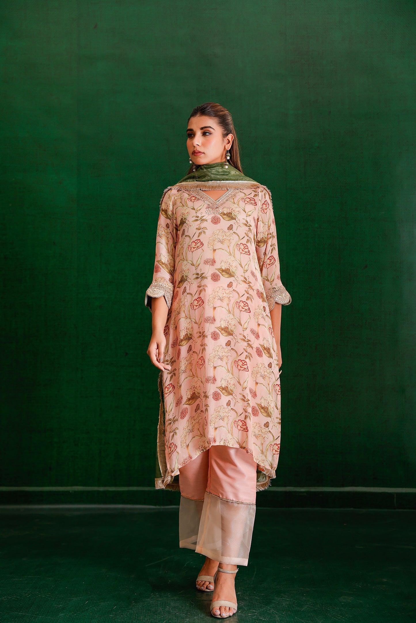 PEACH MARODI HANDWORK SUIT