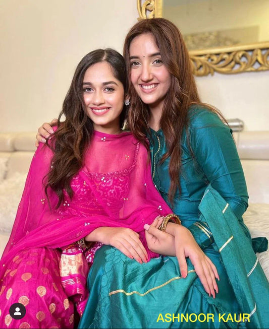 TEAL CUTWORK GHARARA SET