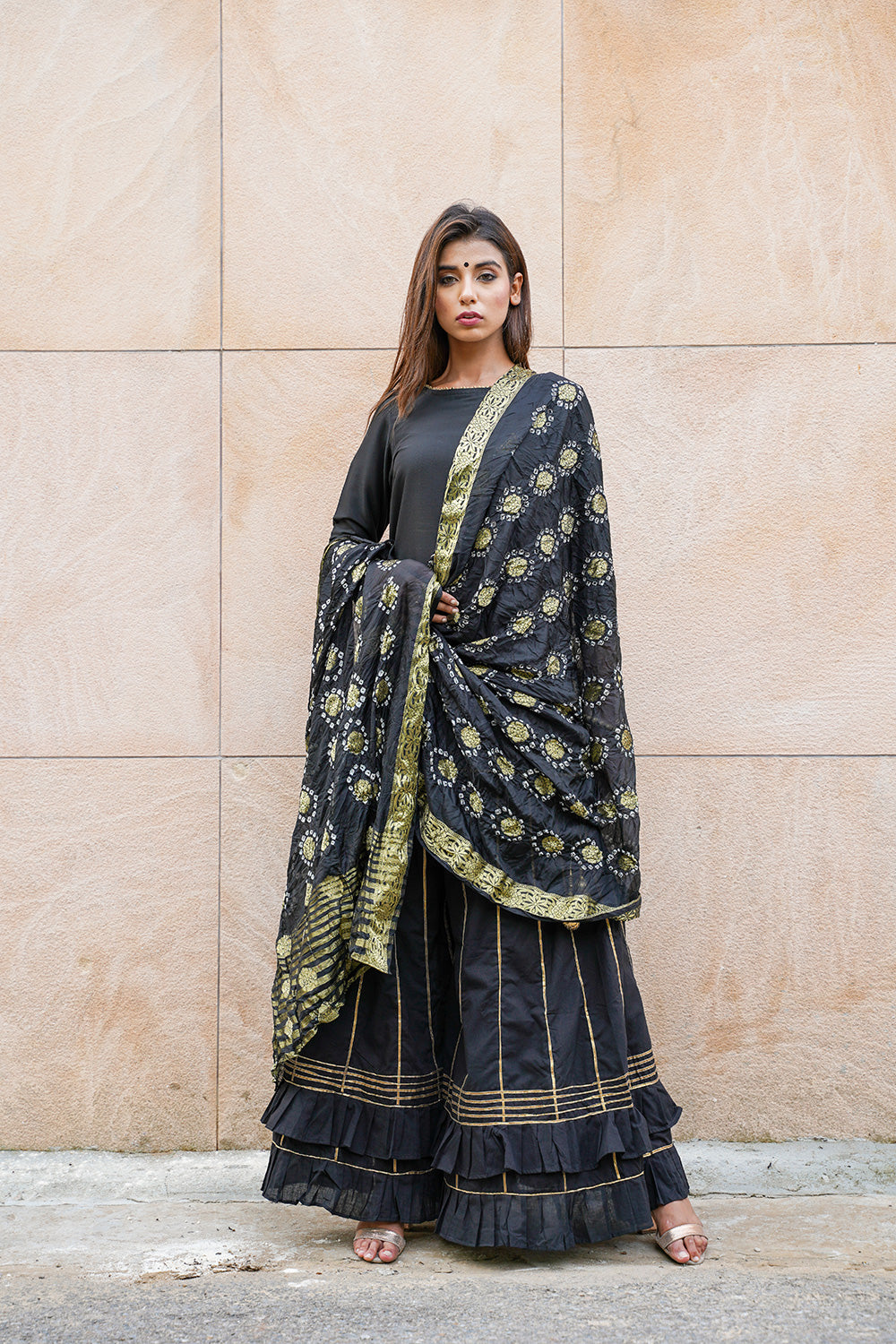 BLACK SHARARA SET