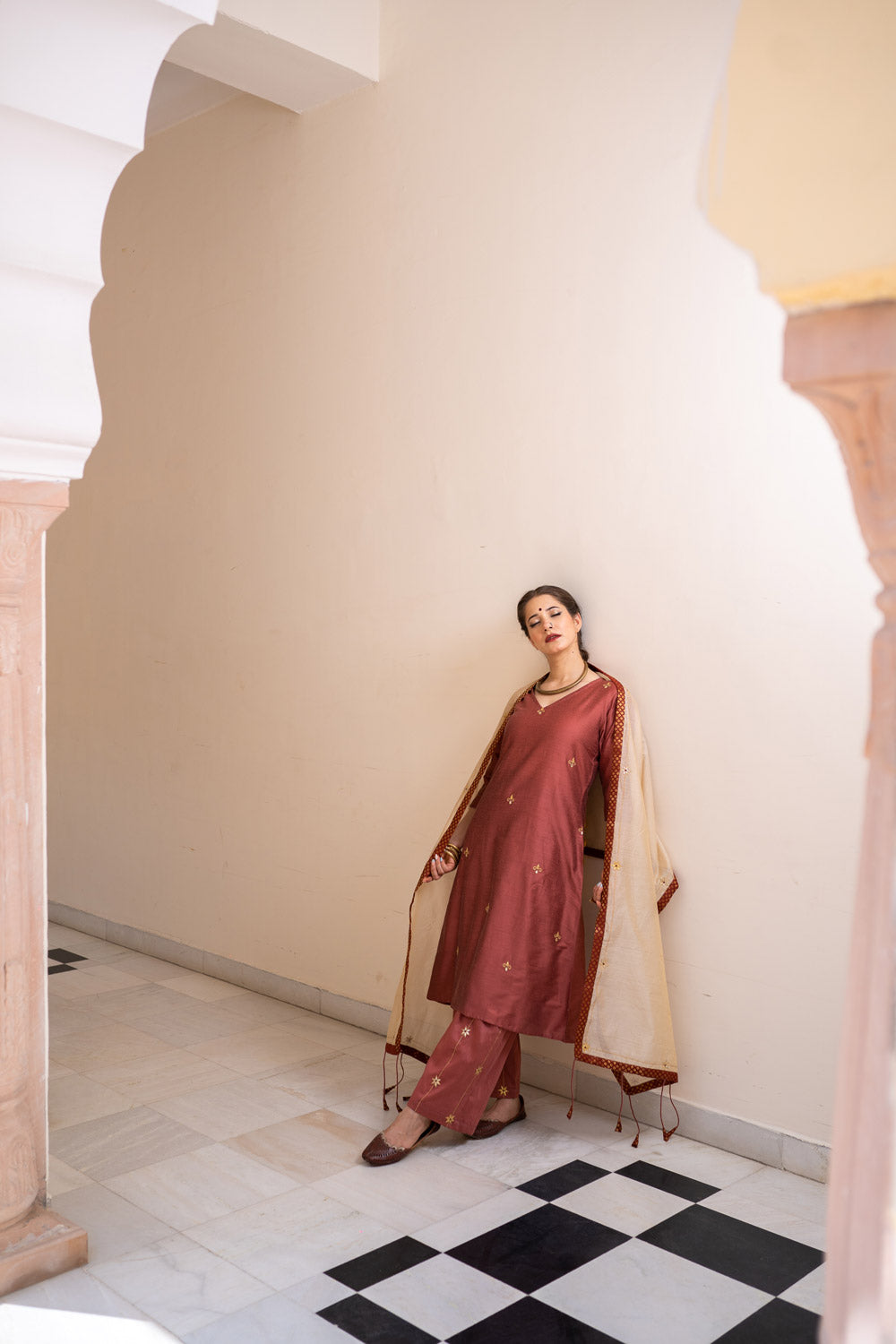 BURGUNDY GOTAPATTI SUIT