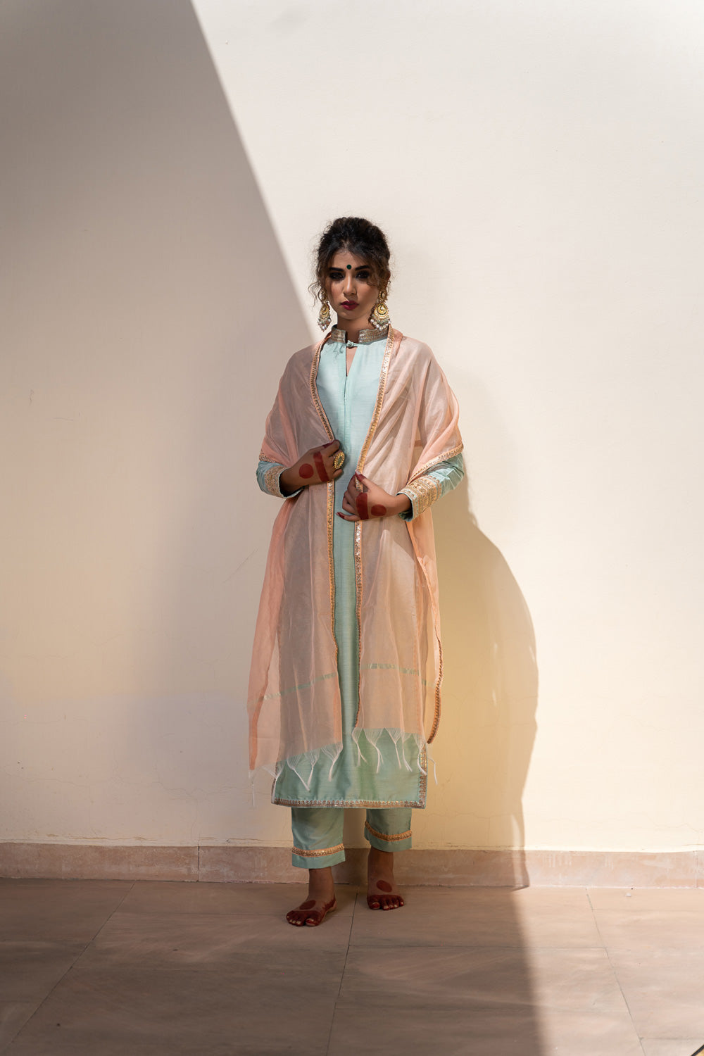 POWDER BLUE BLUSH PEACH SET