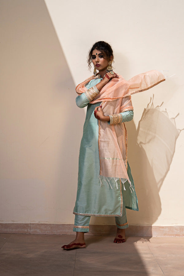 POWDER BLUE BLUSH PEACH SET