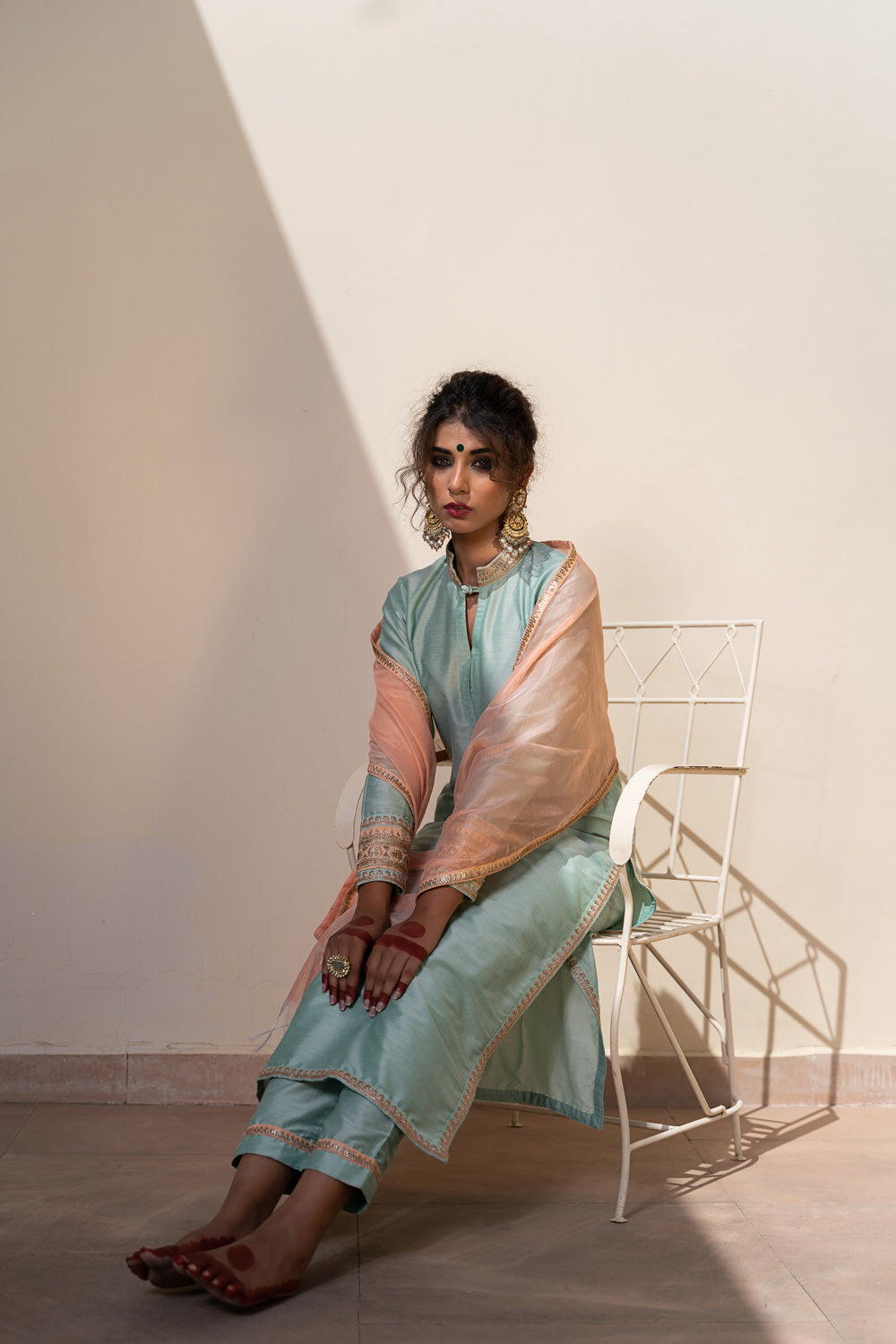 POWDER BLUE BLUSH PEACH SET