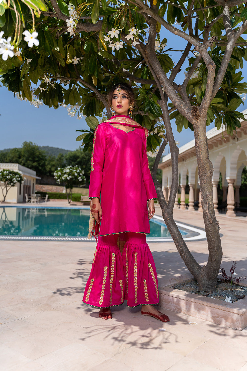 PINK GOTAPATTI GHARARA SET