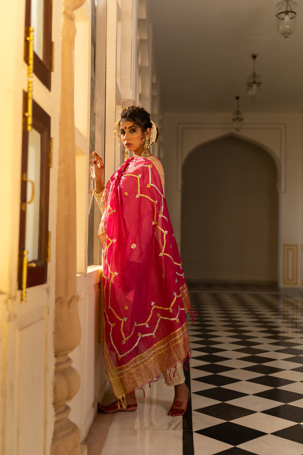 PINK GOTAPATTI DUPATTA SUITSET