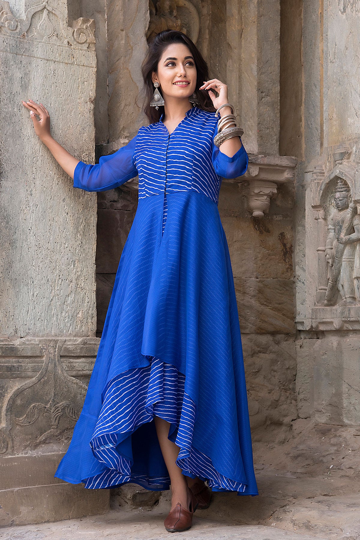 BLUE ASSYMETRIC DRESS