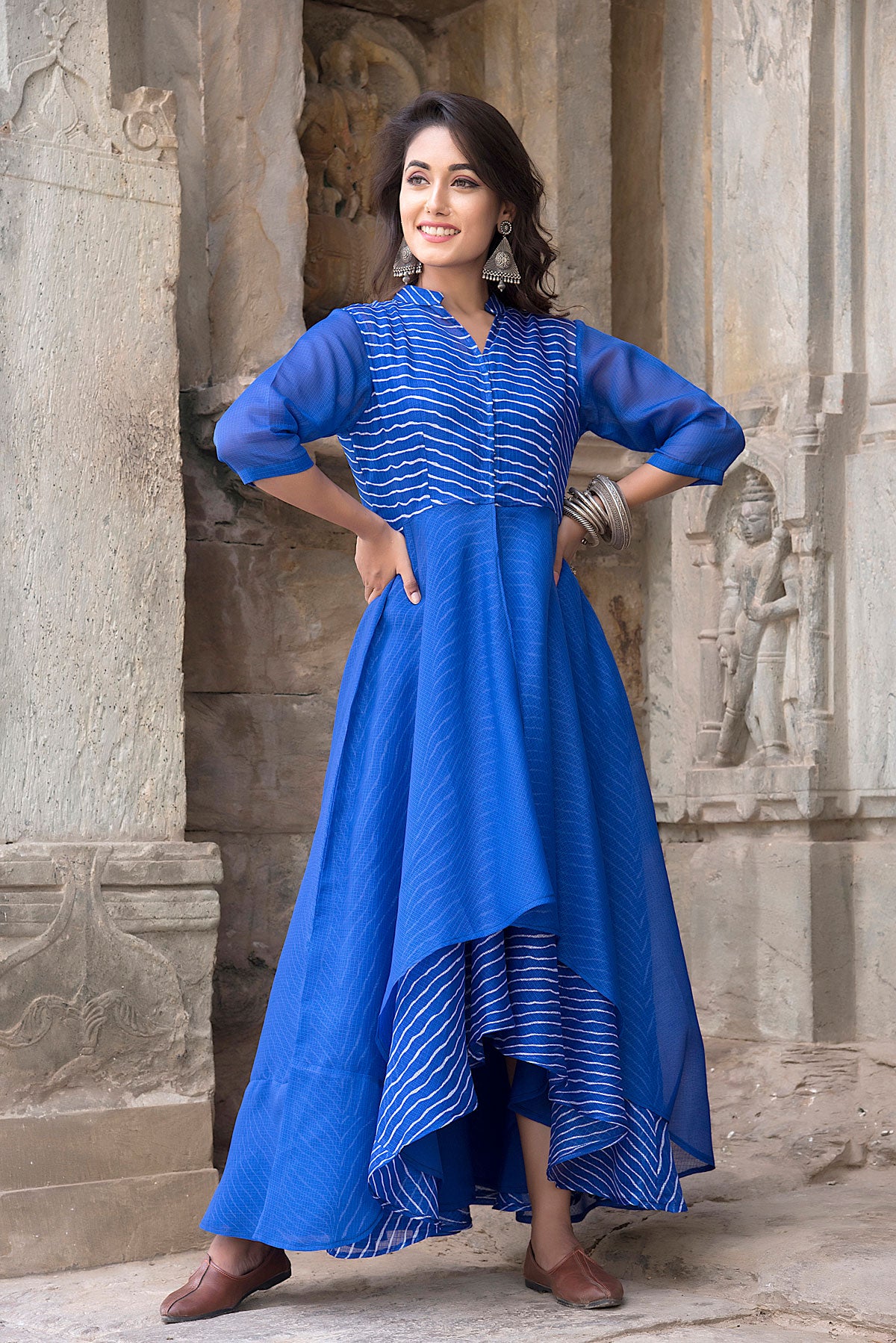 BLUE ASSYMETRIC DRESS