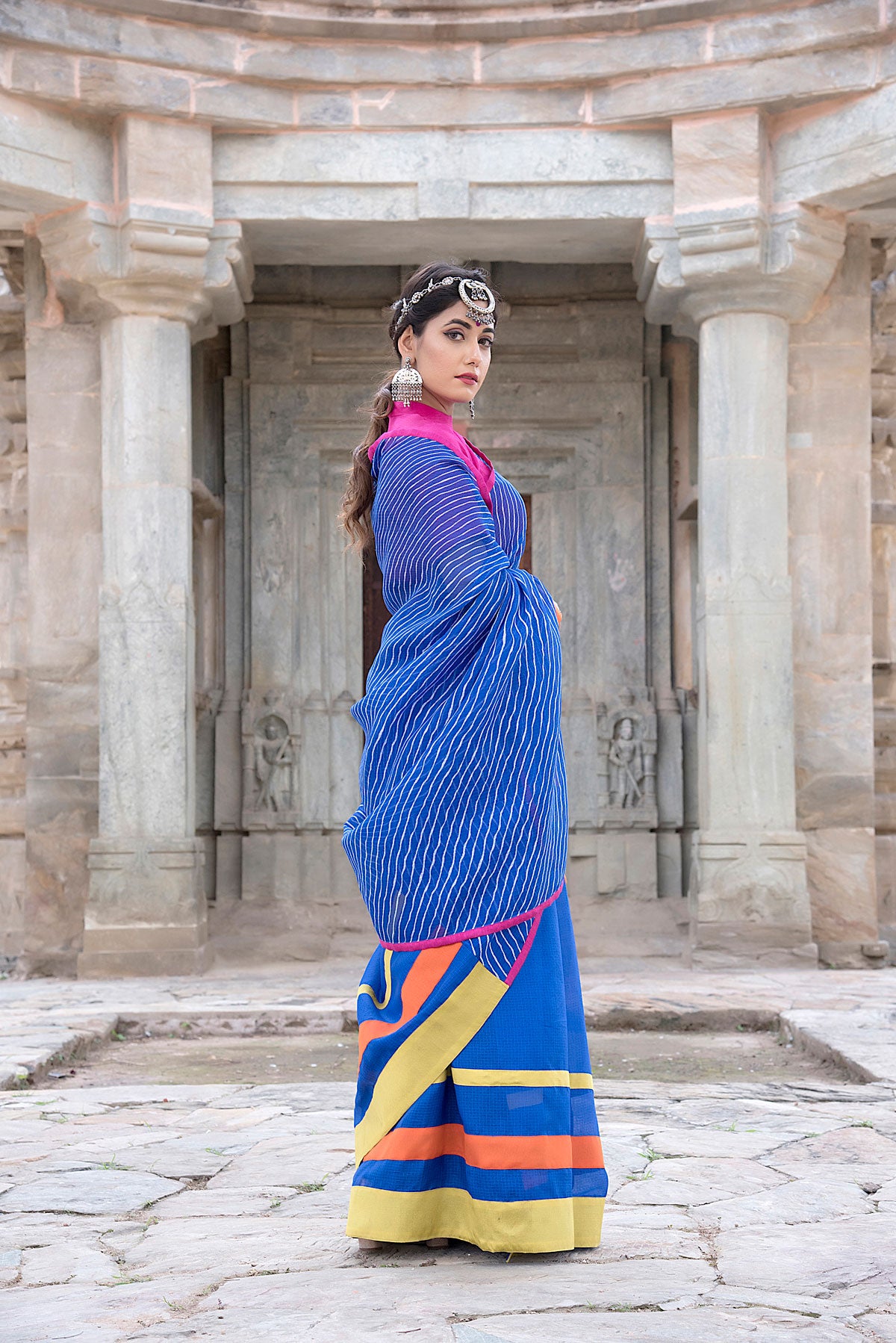 ROYAL BLUE TASSELED SAREE