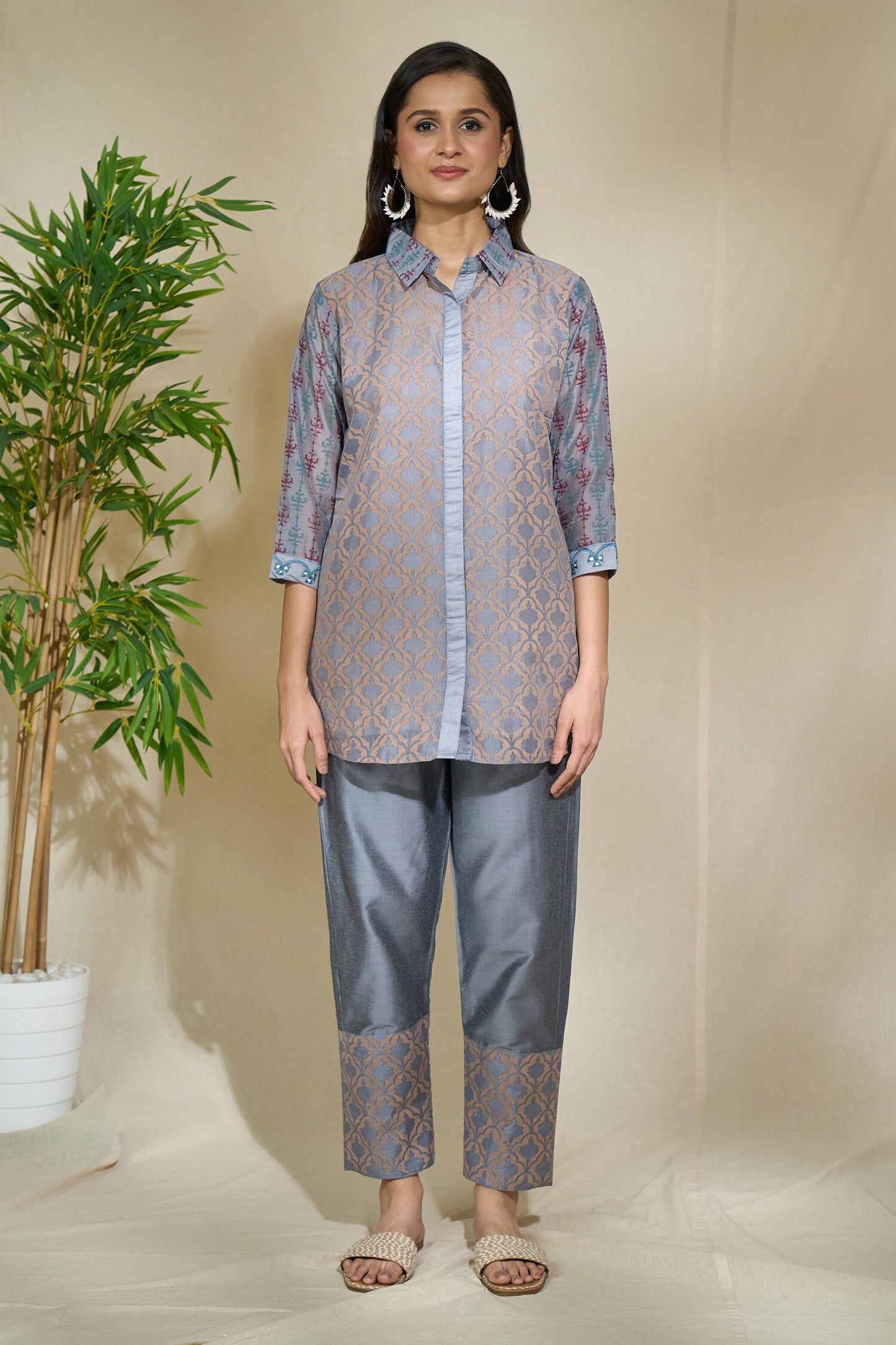 GREY MULTIPRINT MIRROR SHIRT