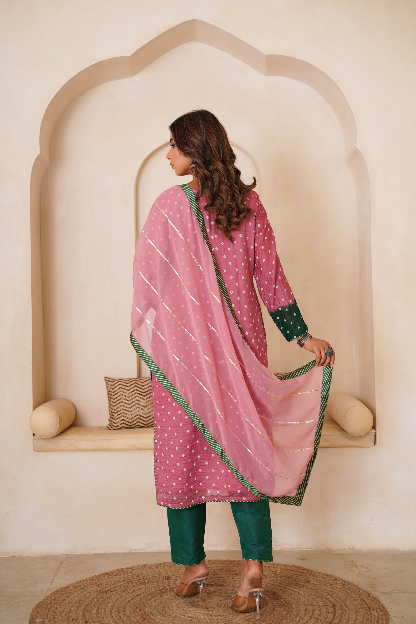 BLUSH BANDHEJ GOTAPATTI SET