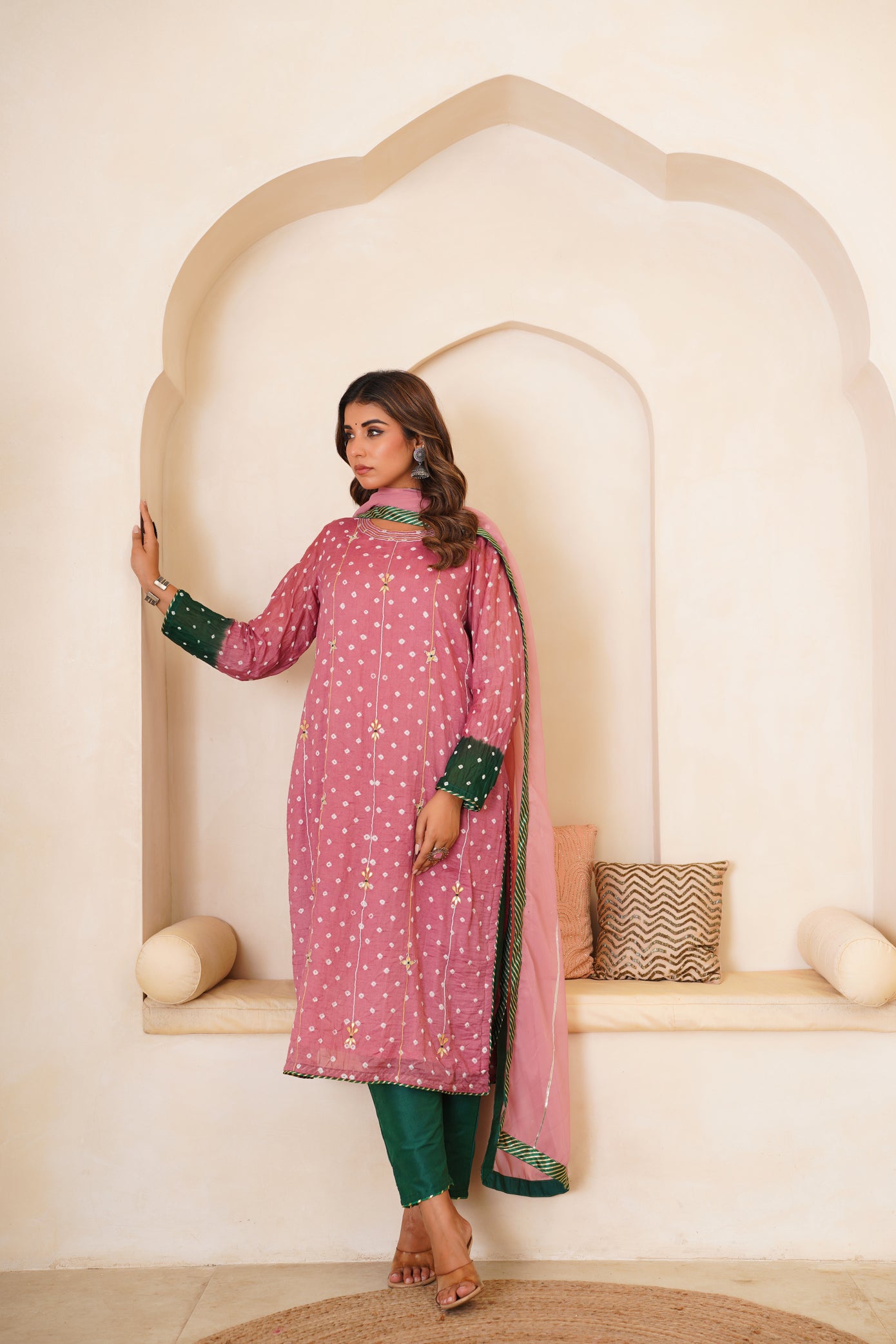 BLUSH BANDHEJ GOTAPATTI SET