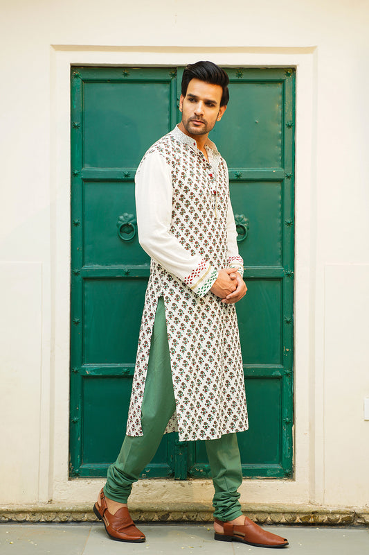 SANGANERI MEN'S KURTA