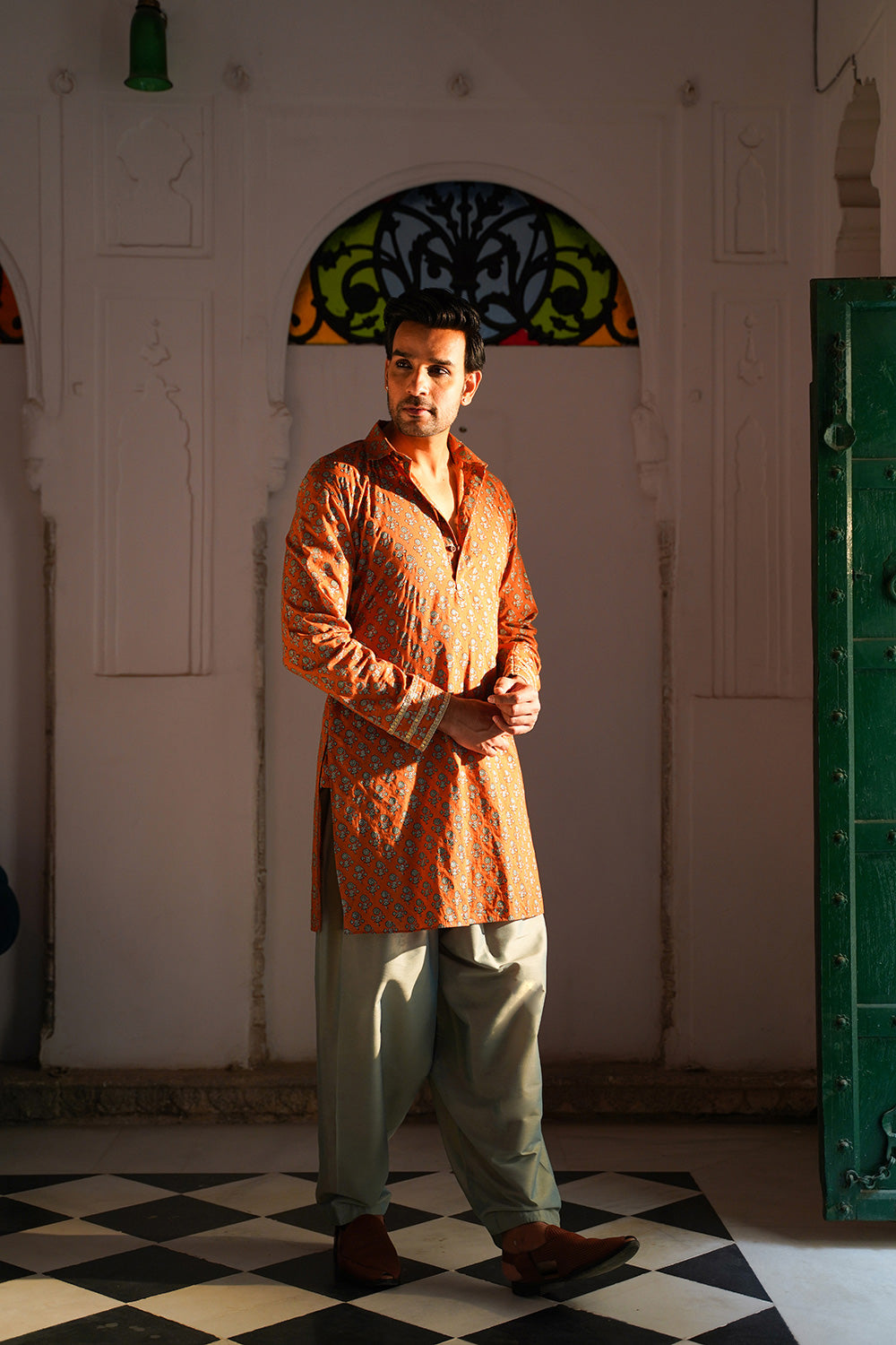MEN'S RUST PESHAWARI SET