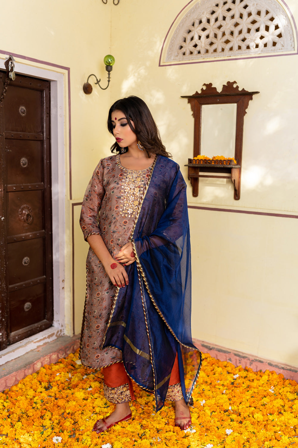 PECAN BROWN GOTAPATTI SUIT