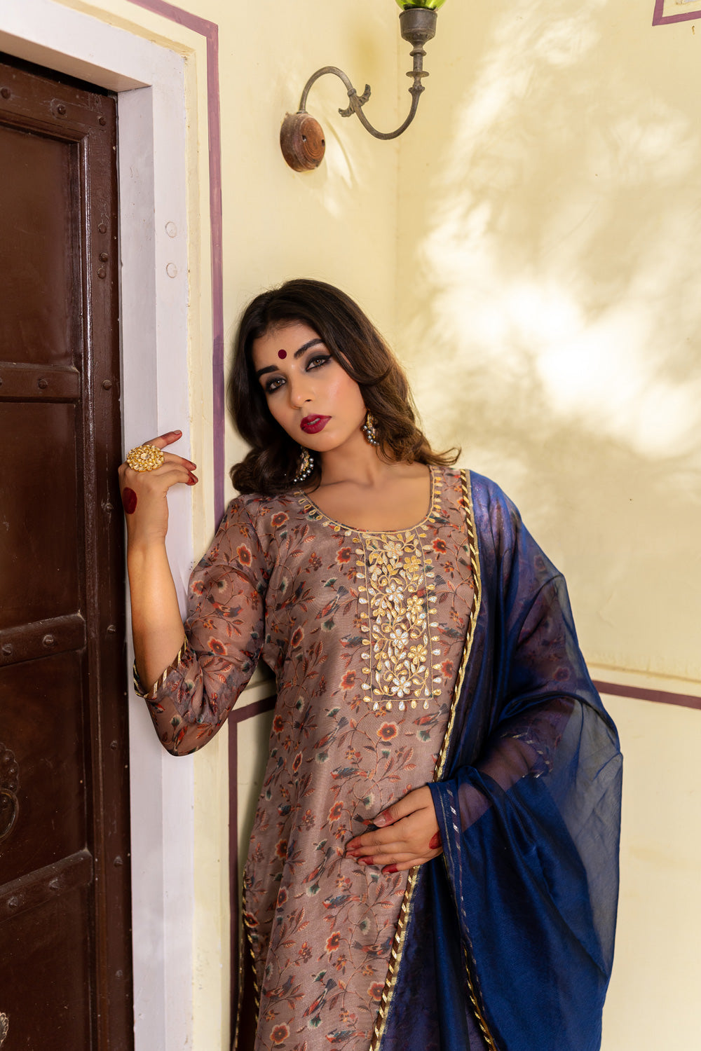 PECAN BROWN GOTAPATTI SUIT