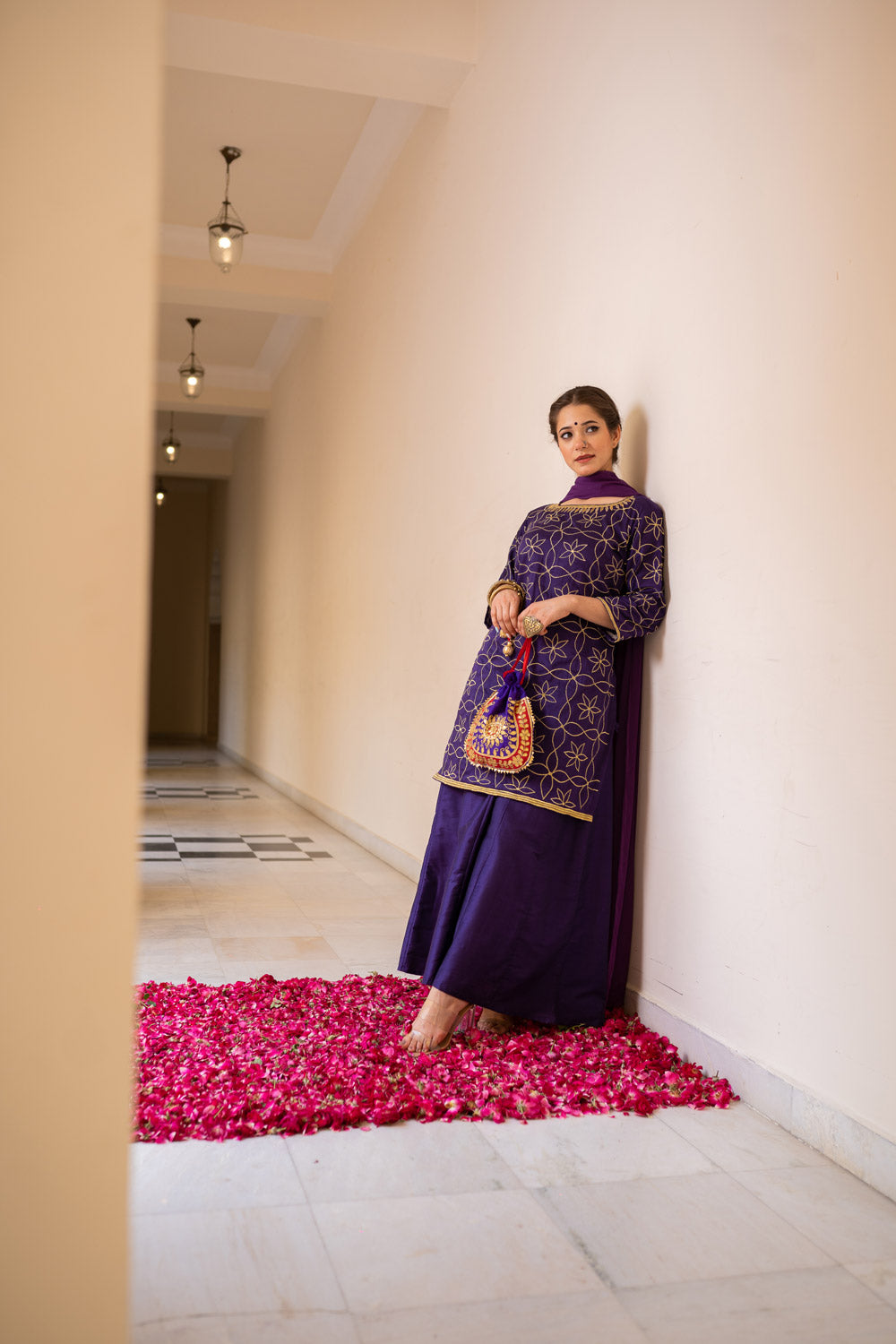 PURPLE SHARARA SET