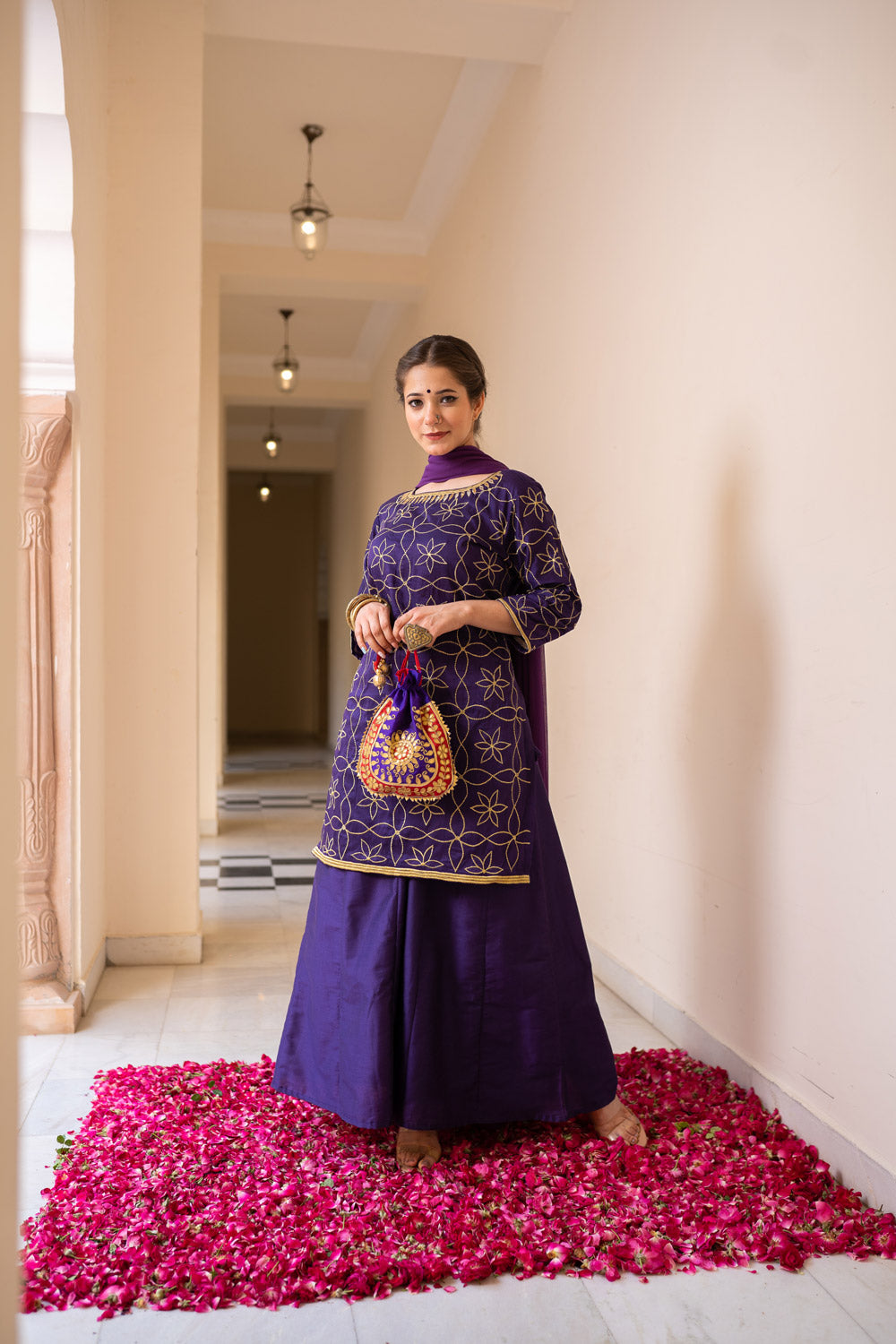 PURPLE SHARARA SET