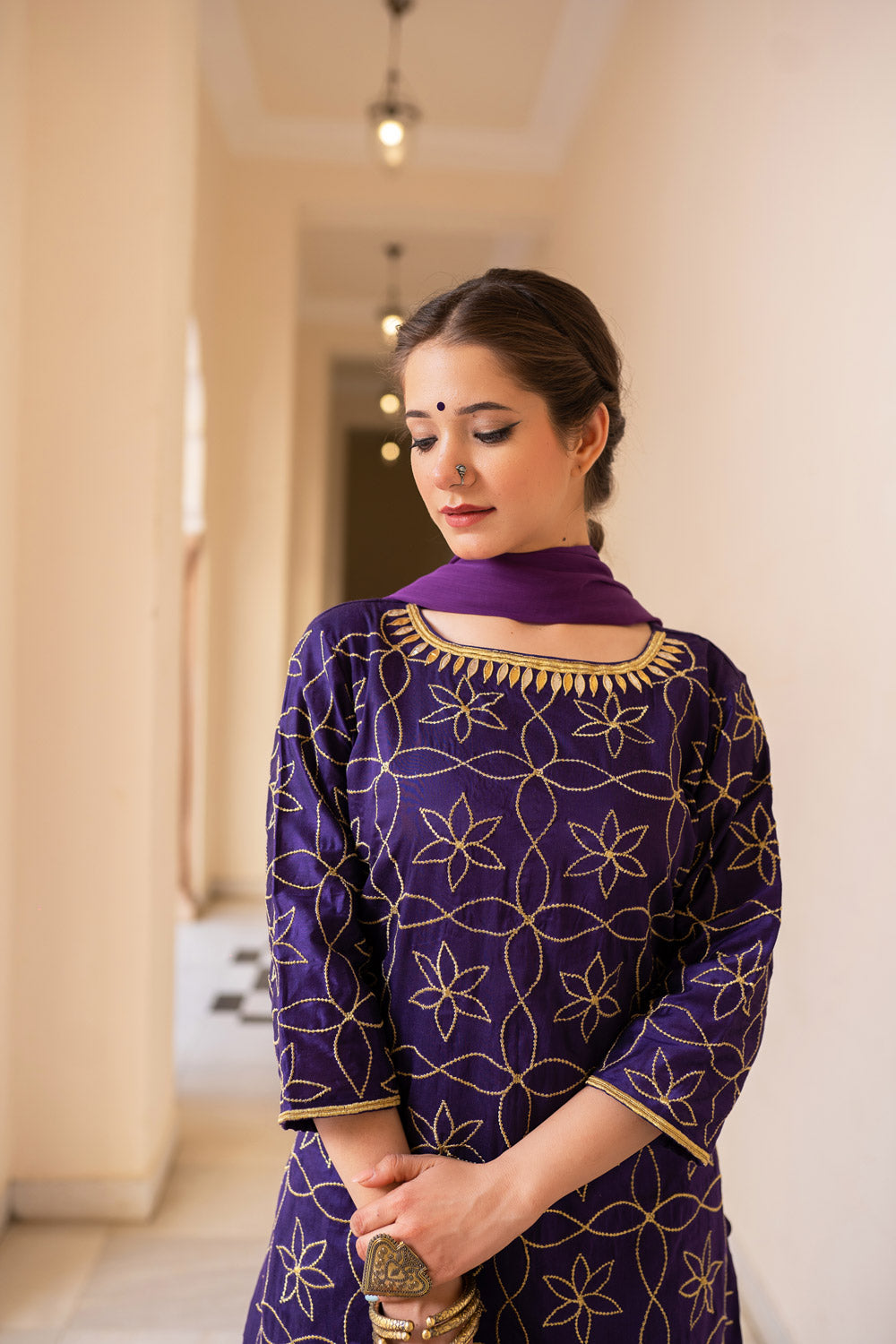 PURPLE SHARARA SET