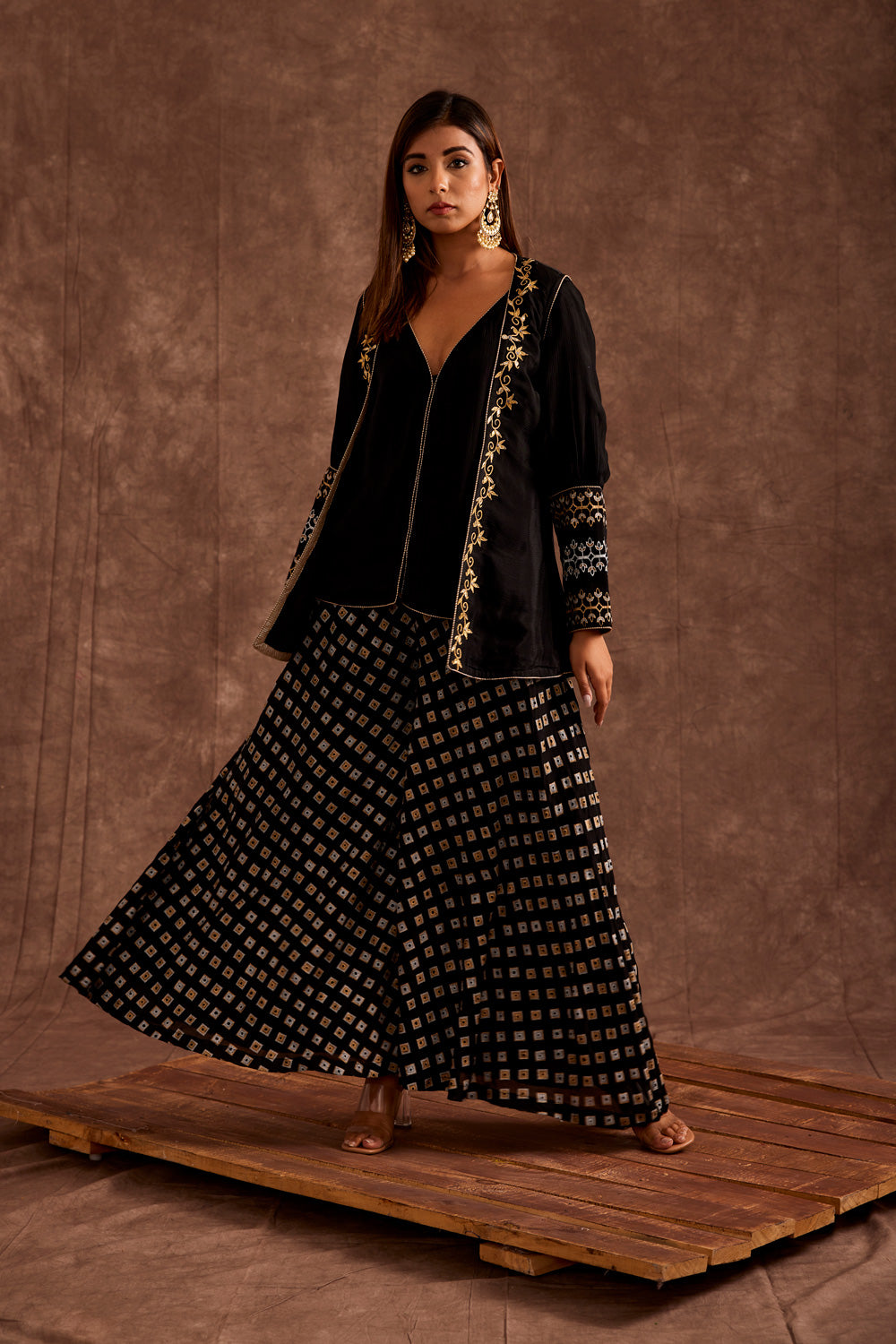 BLACK SHARARA SET