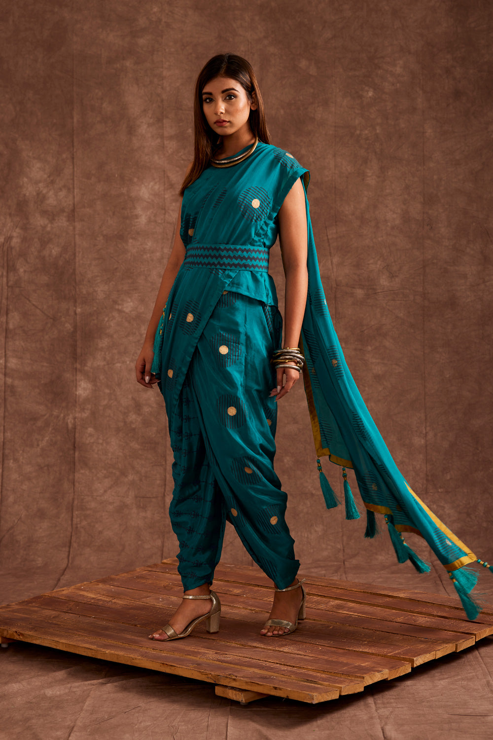 AQUA DRAPE SAREE