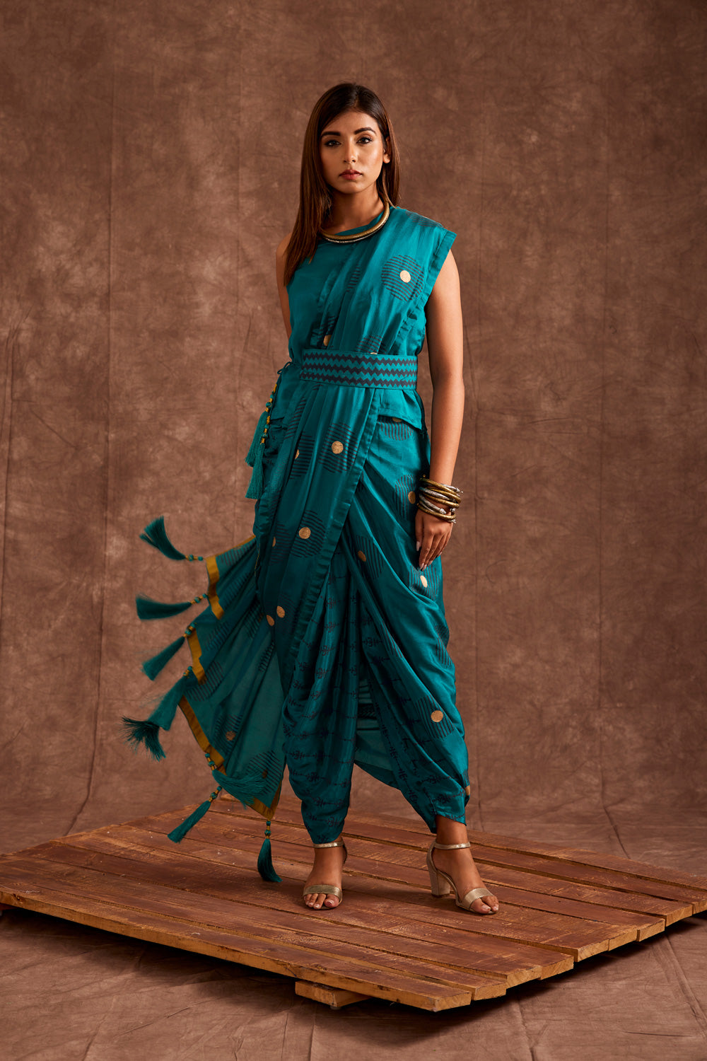AQUA DRAPE SAREE