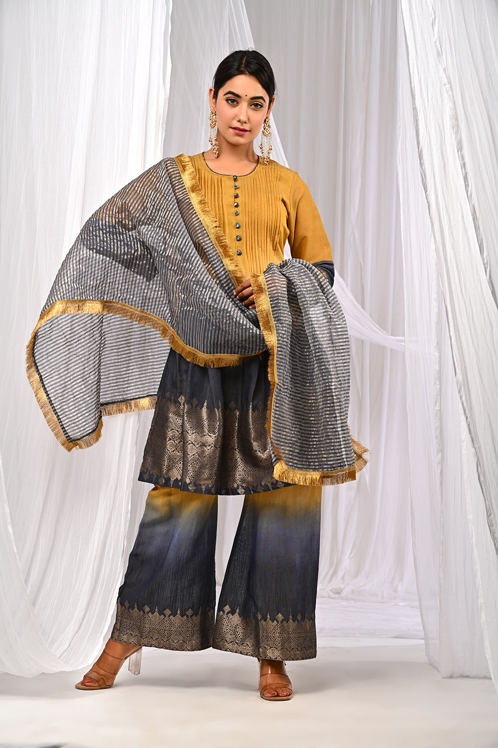 SHADED MUSTARD SUKOON SET