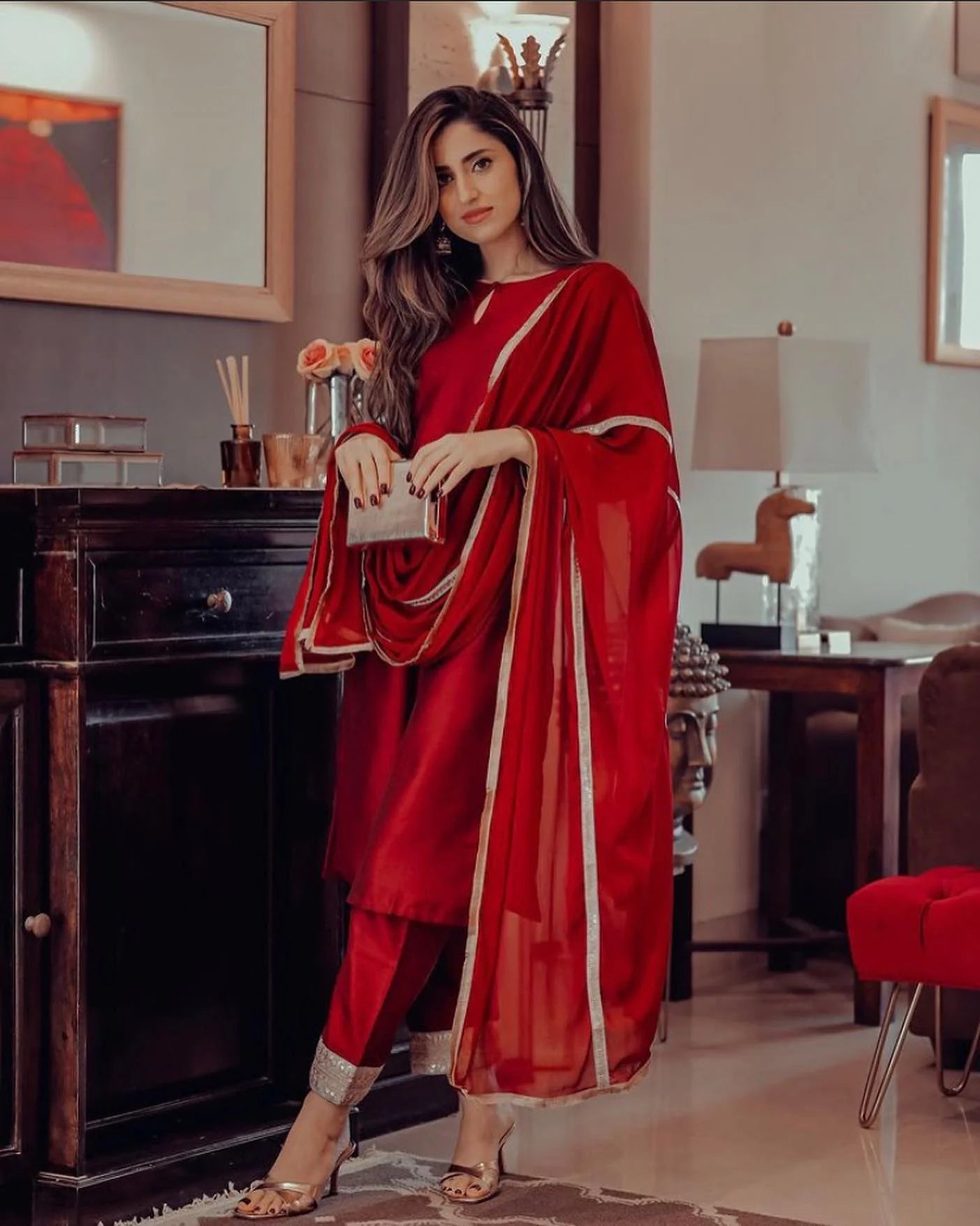 VINTAGE MAROON GREY SUITSET