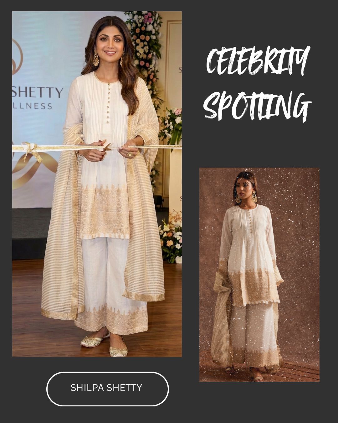 OFF WHITE CHANDERI SUIT SET