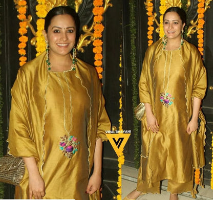 MUSTARD EMBROIDERED SET