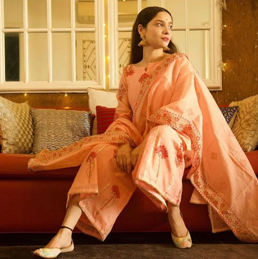 BLUSH PINK BLOCKED SHARARA SET