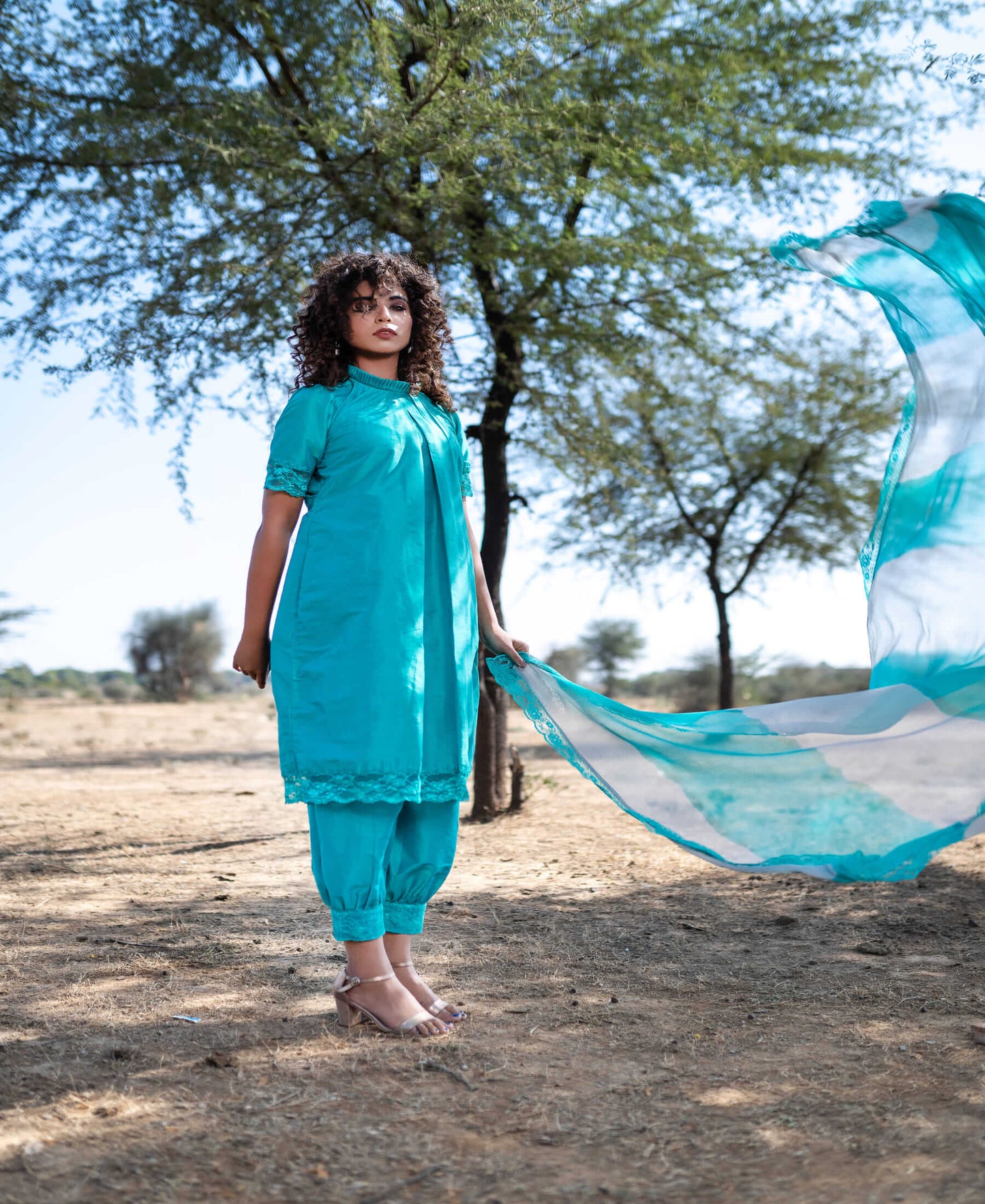 SEA GREEN COTTON SUIT SET