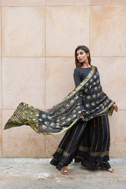 BLACK SHARARA SET