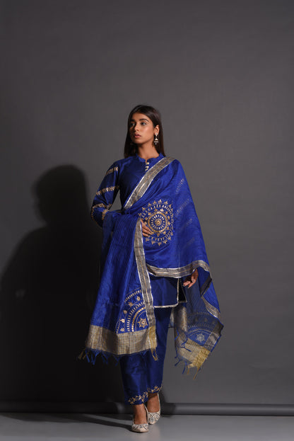 BLUE CHROMED GOTAPATTI SUIT