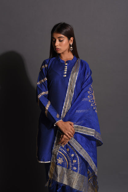 BLUE CHROMED GOTAPATTI SUIT