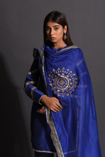 BLUE CHROMED GOTAPATTI SUIT
