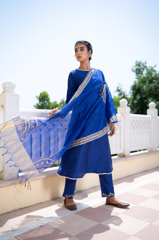 BLUE GOTAPATTI DUPATTA SET
