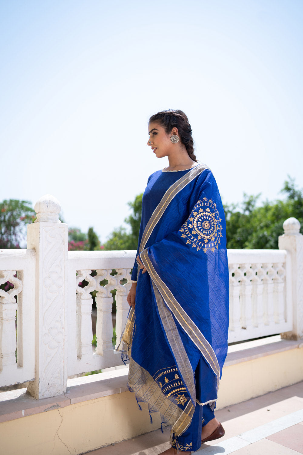BLUE GOTAPATTI DUPATTA SET