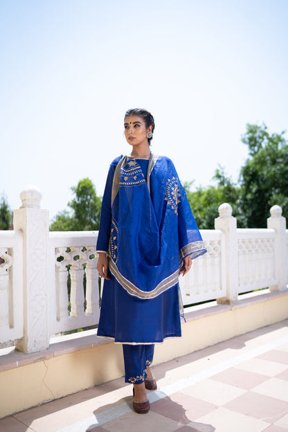 BLUE GOTAPATTI DUPATTA SET