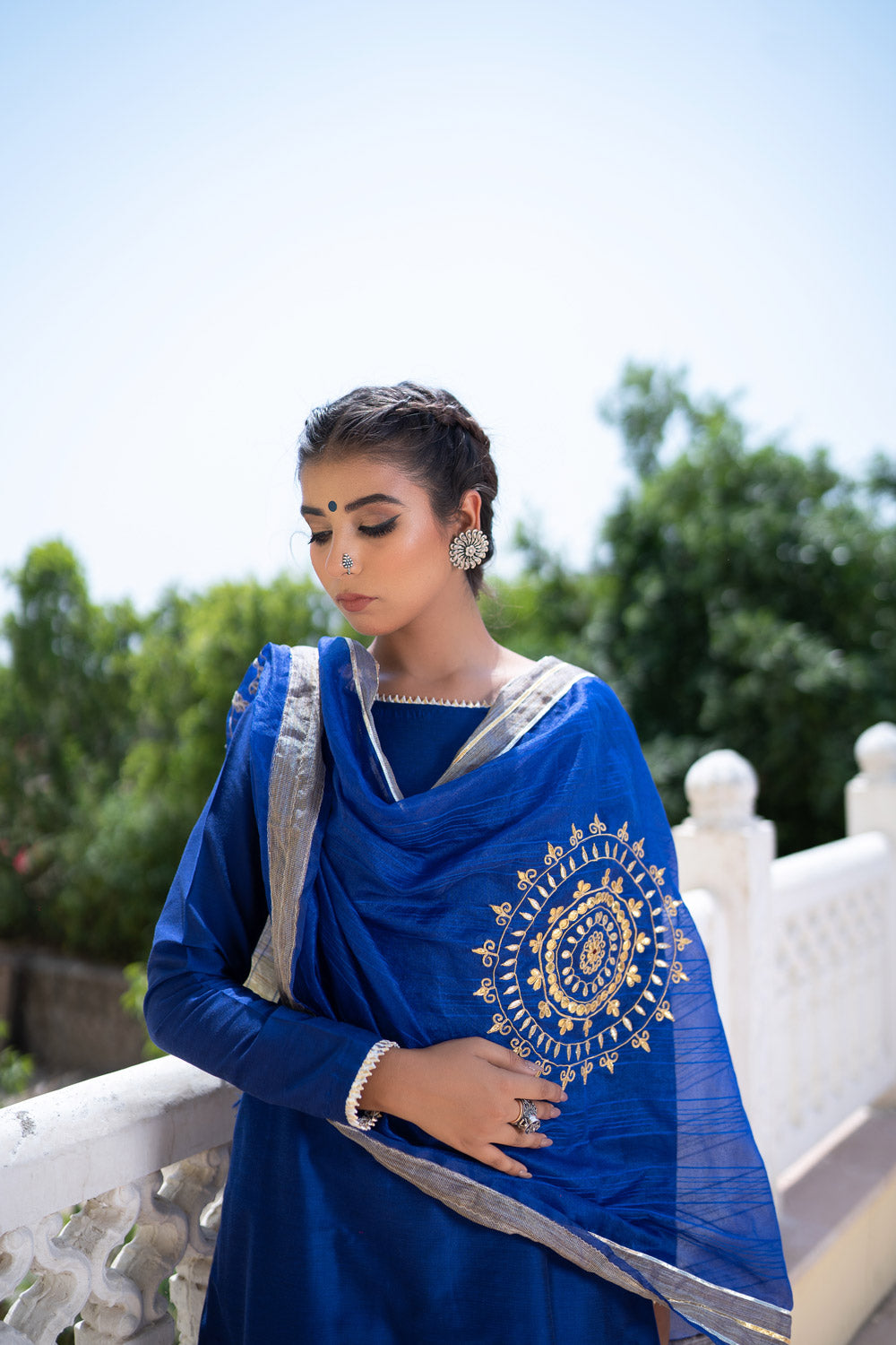 BLUE GOTAPATTI DUPATTA SET