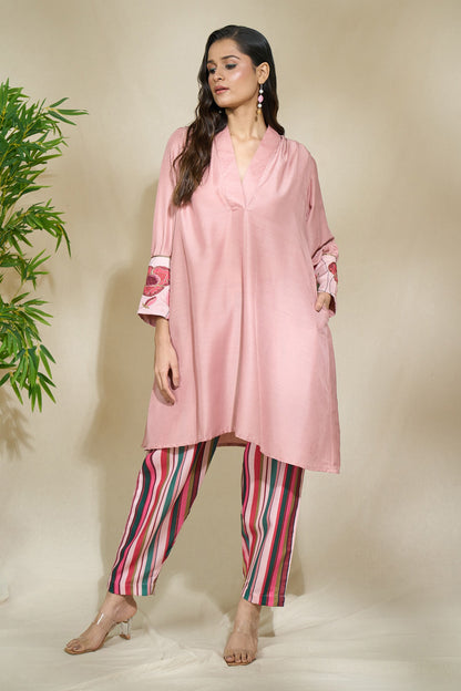 ROSE BLUSHED TUNIC SET