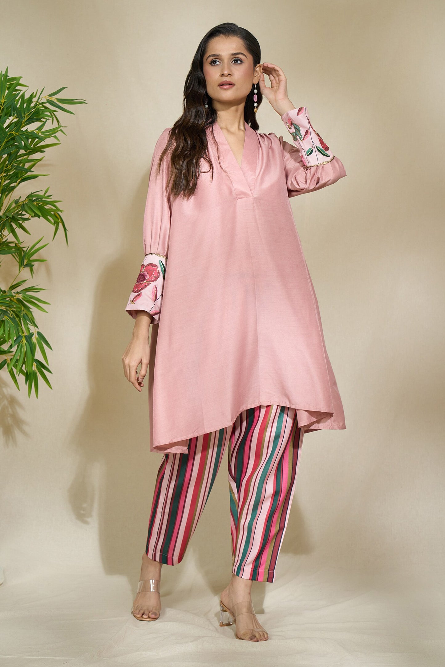 ROSE BLUSHED TUNIC SET