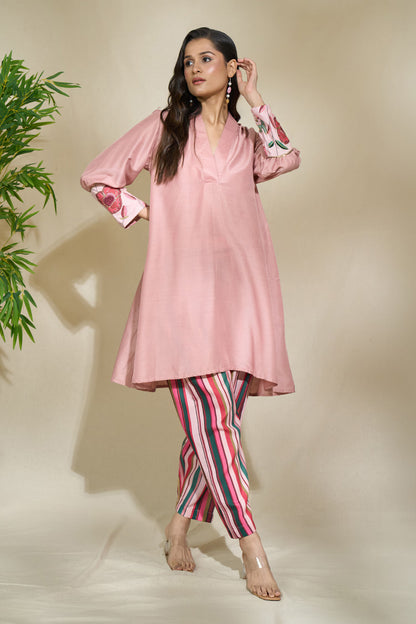 ROSE BLUSHED TUNIC SET