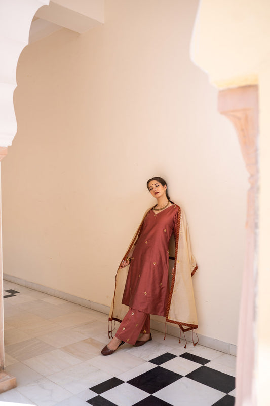 BURGUNDY GOTAPATTI SUIT