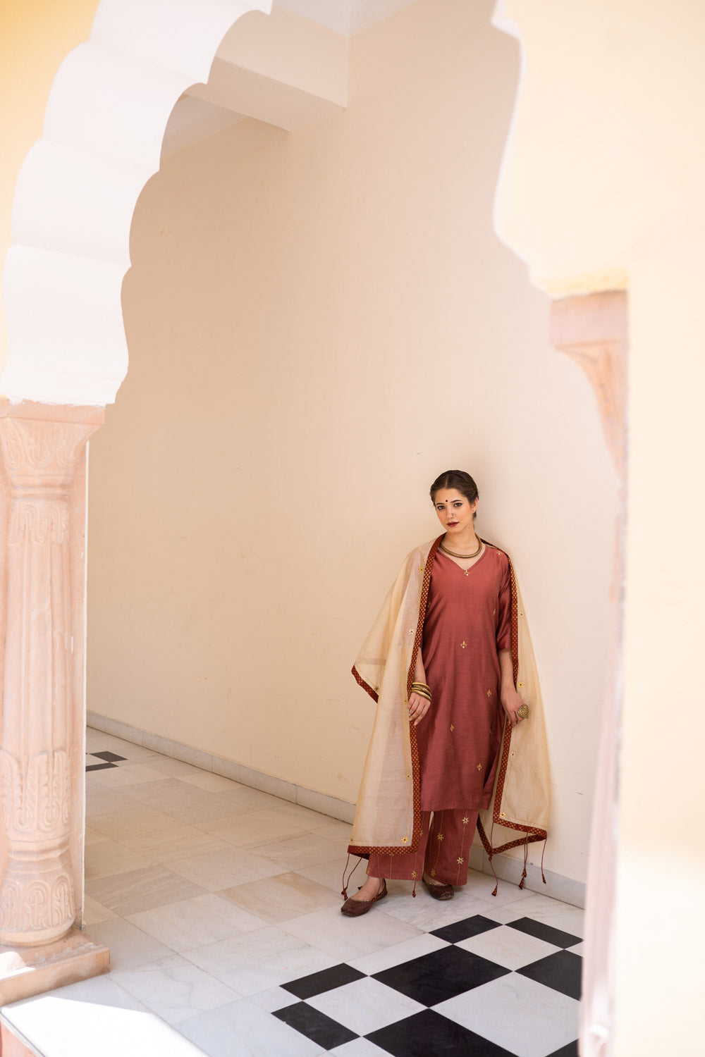 BURGUNDY GOTAPATTI SUIT