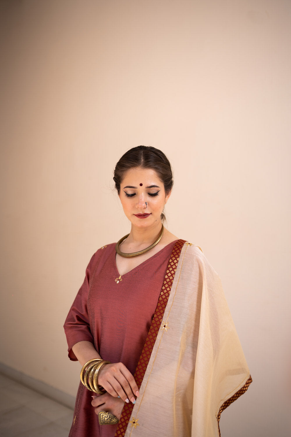 BURGUNDY GOTAPATTI SUIT