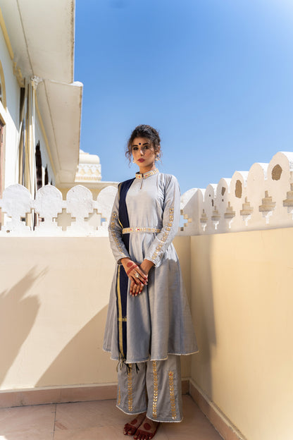 GREY GOTAPATTI SUIT