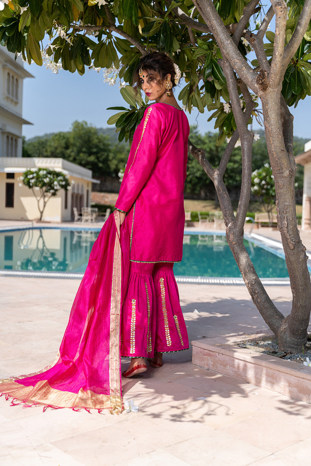 PINK GOTAPATTI GHARARA SET