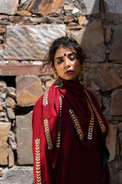 MAROON GOTAPATTI SUIT