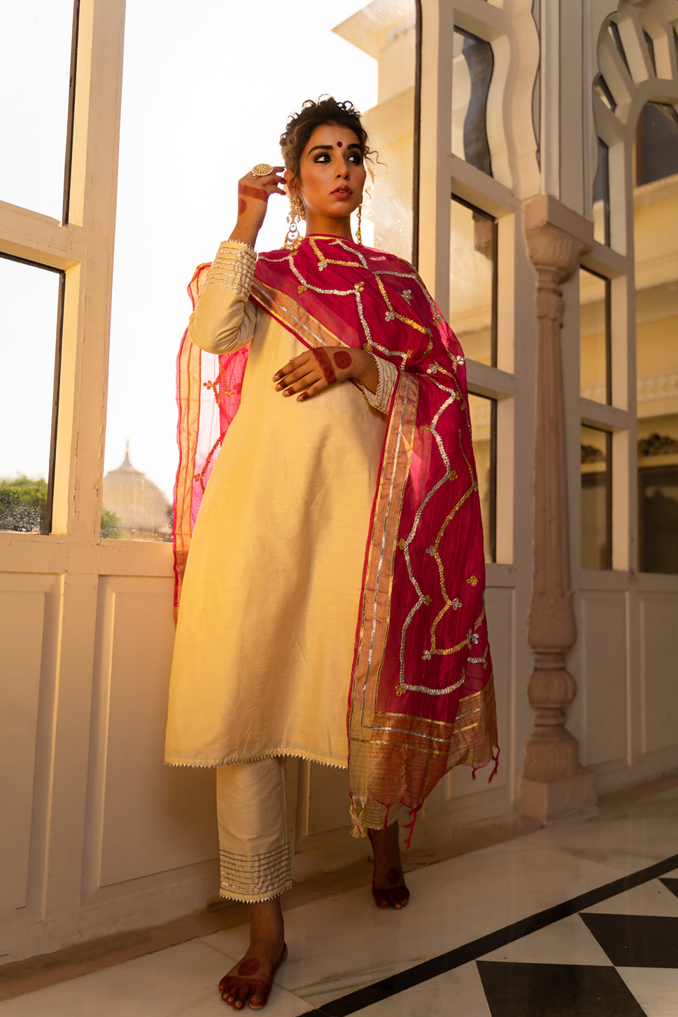 PINK GOTAPATTI DUPATTA SUIT SET